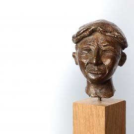 Sikan - bronze E 1/8 ( socle bois) par Nicole Besnainou (8x 12 x 12 cm)