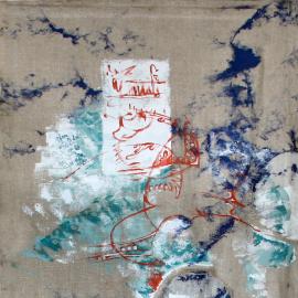 chaos sur ma toile 5 - PEINTURE Acrylique/ lin par Nicole Besnainou (298x97 cm)