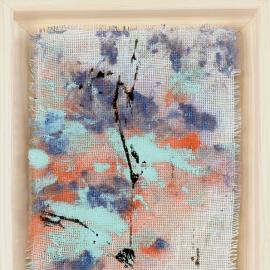 AURORE 1 - Acrylique sur  voile de lin par Nicole Besnainou (18x13 cm)