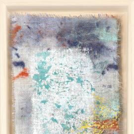 AURORE 3 - Acrylique sur  voile de lin par Nicole Besnainou (18x13 cm)